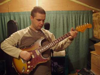 Phil playing his Strat in the studio
